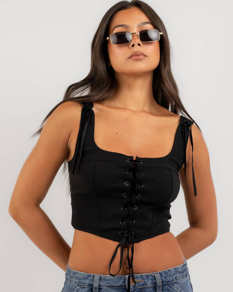 Ava And Ever Joey Lace Up Corset Top for Womens