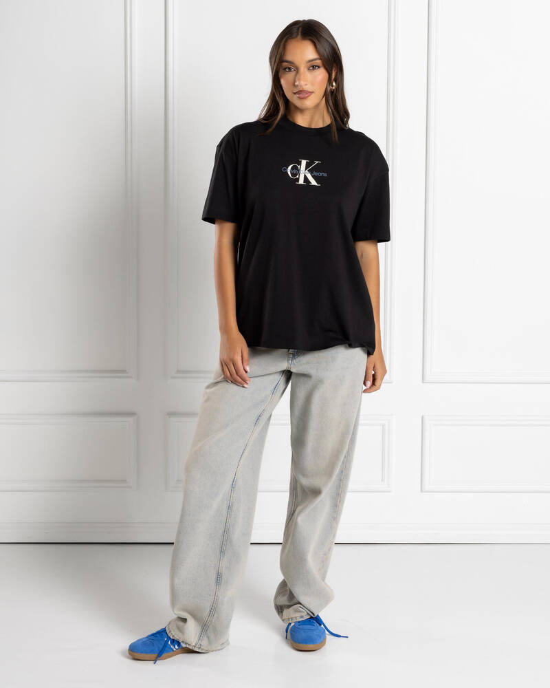 Calvin Klein Monologo Boyfriend T-Shirt for Womens