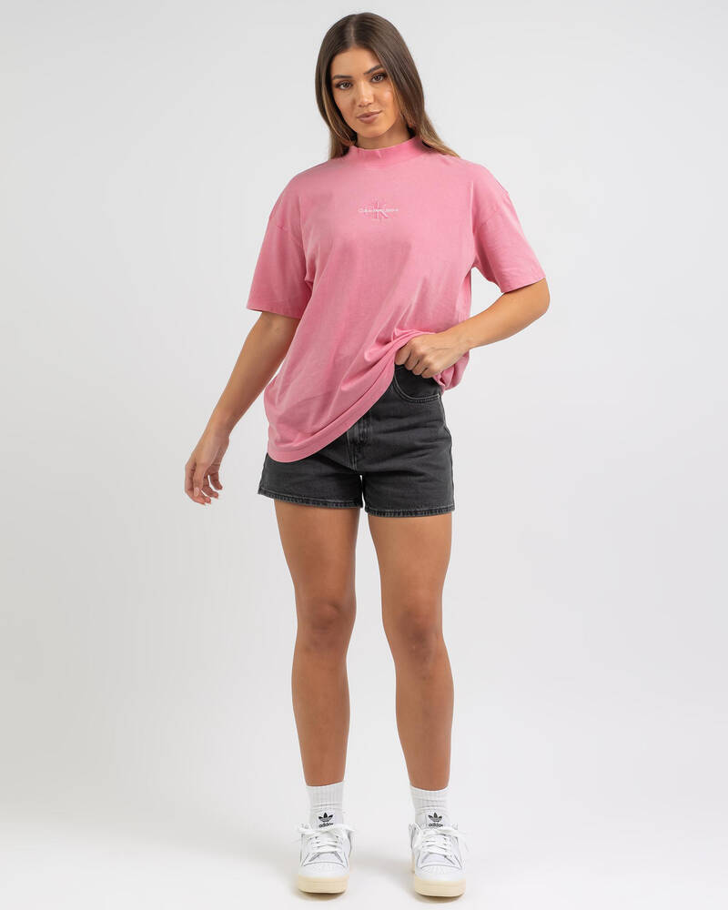 Calvin Klein Monogram Washed Boyfriend T-Shirt for Womens