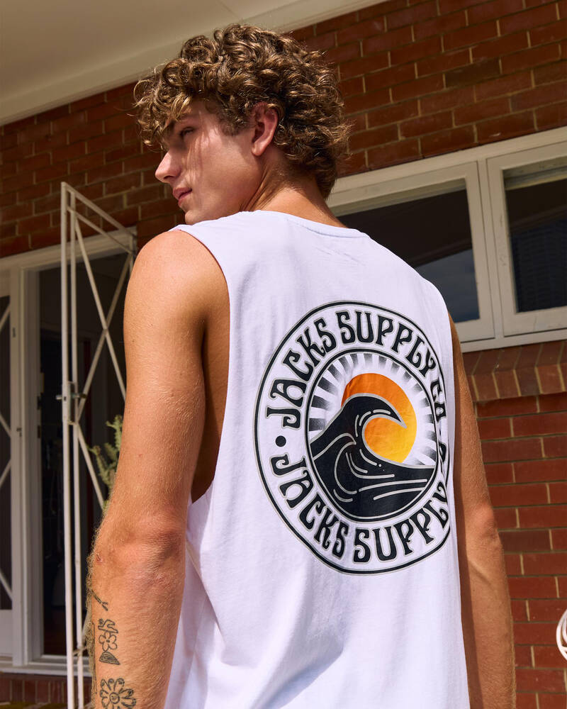 Jacks Rising Sun Muscle Tank for Mens