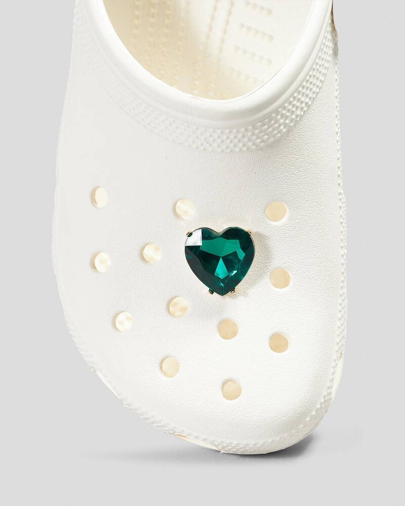 Crocs Emerald Heart Gem Jibbitz for Unisex