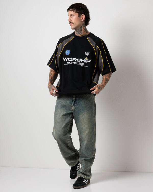 Worship Supplies Laser Oversize Raglan Panel T-Shirt for Mens