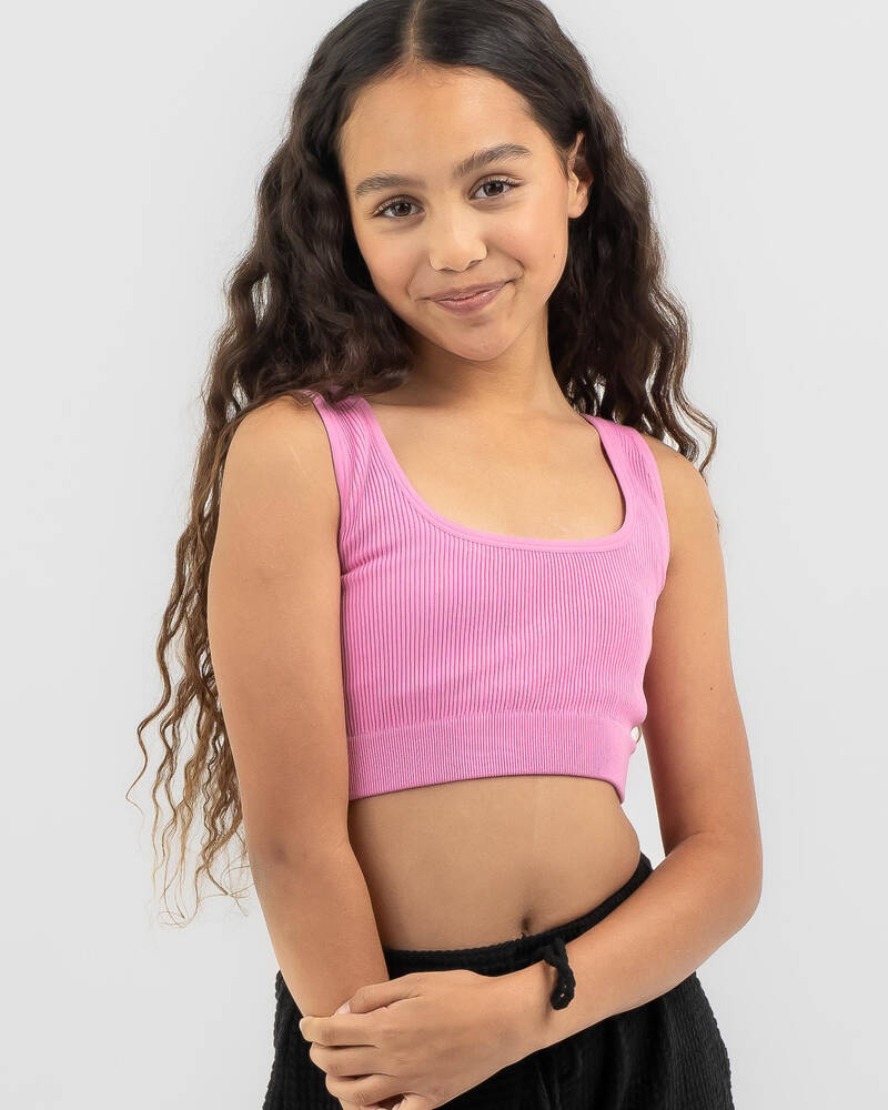 Mooloola Girls' Basic Seamfree Crop Top for Womens