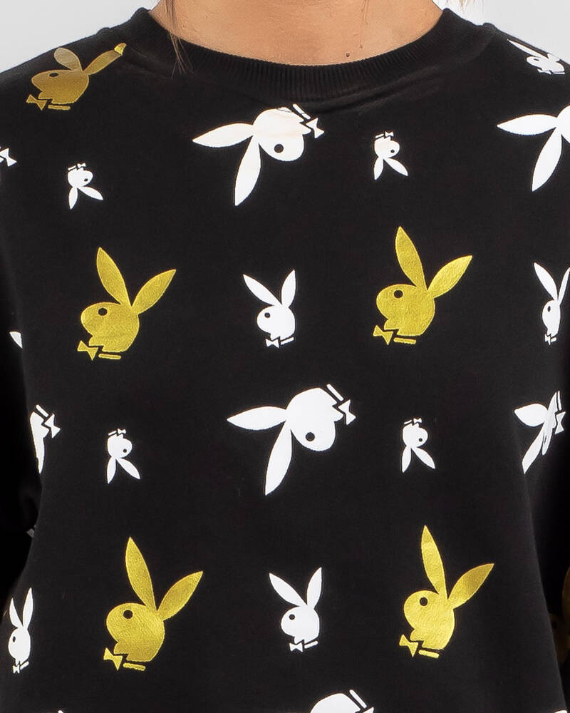 Playboy Bunny All Over Sweatshirt for Womens