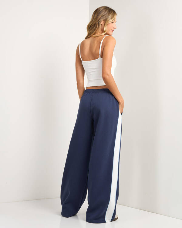 Rusty Retro Lines Wide Leg Track Pants for Womens