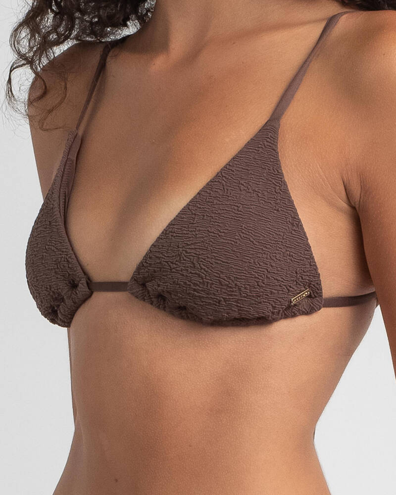 Rusty Sandalwood Triangle Bikini Top for Womens