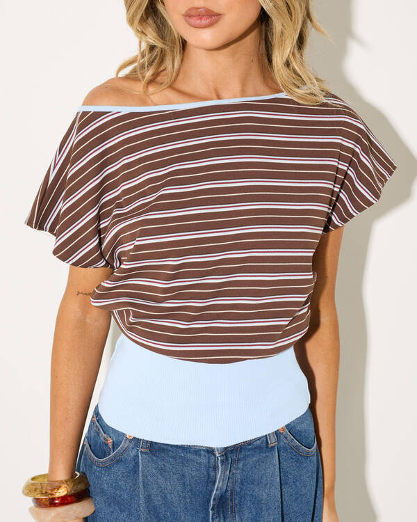 Ava And Ever Levie Stripe Knit Top for Womens