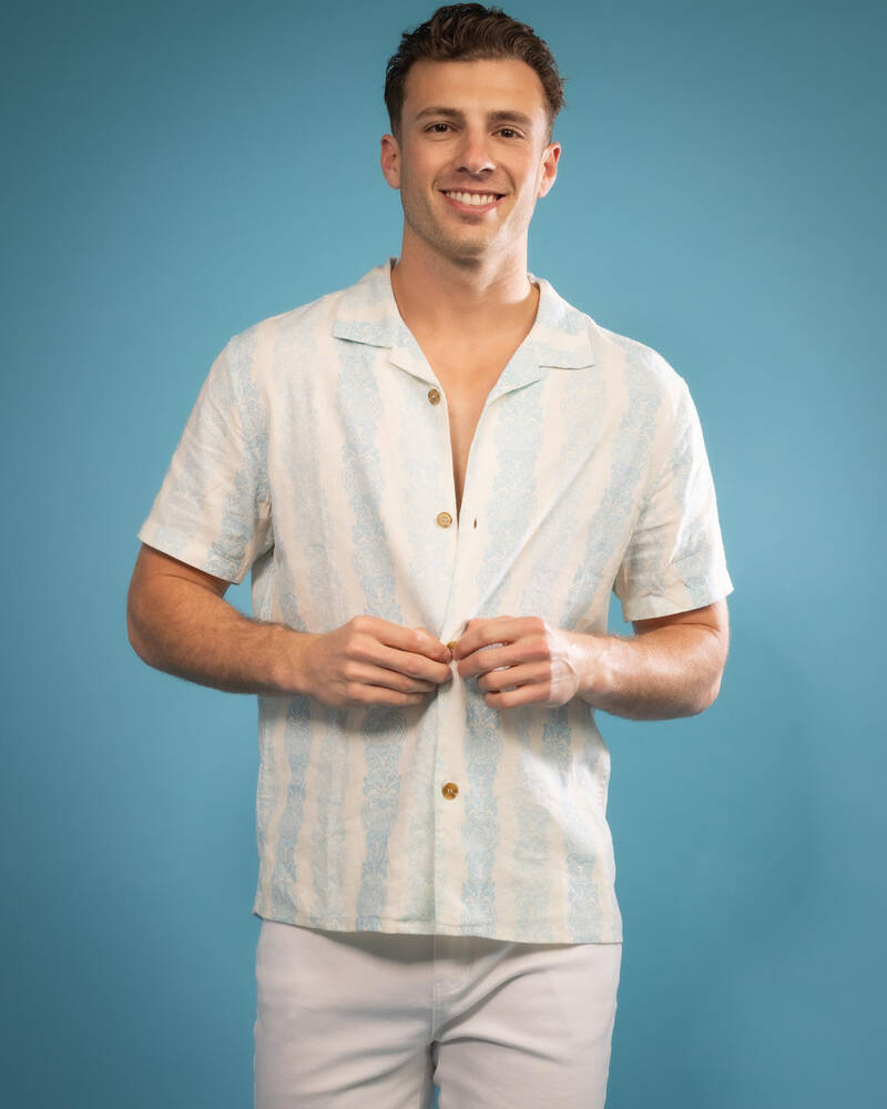 Rhythm Pineapple Stripe Short Sleeve Shirt for Mens