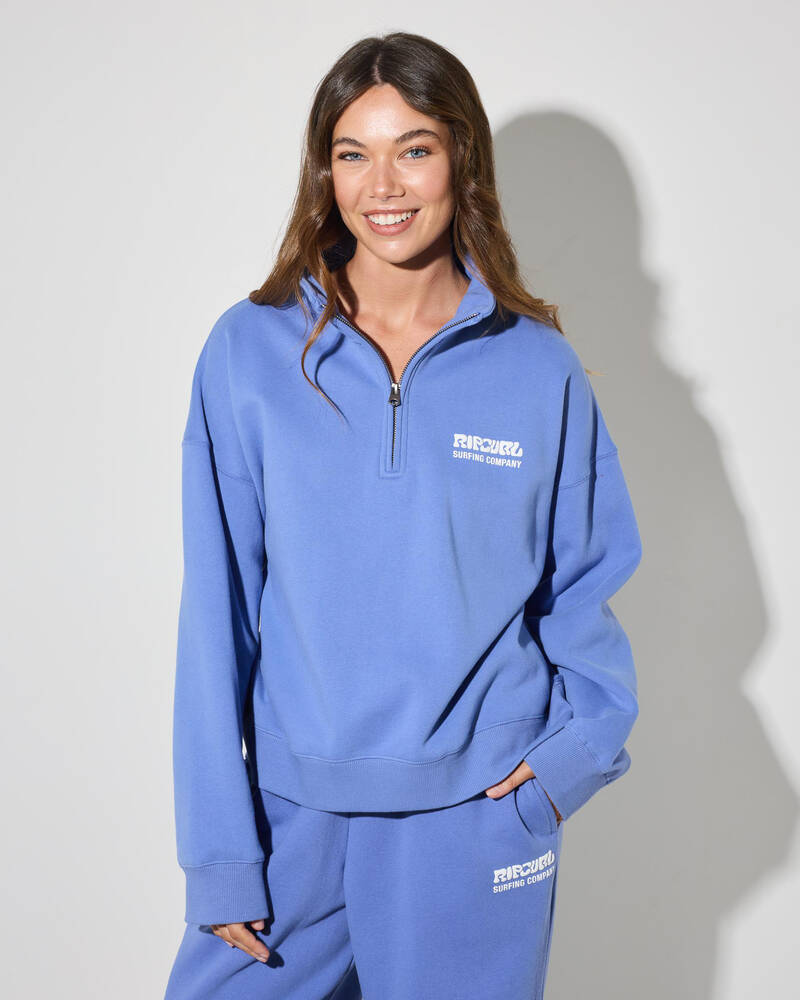 Rip Curl Surf Puff 1/4 Zip Sweatshirt for Womens