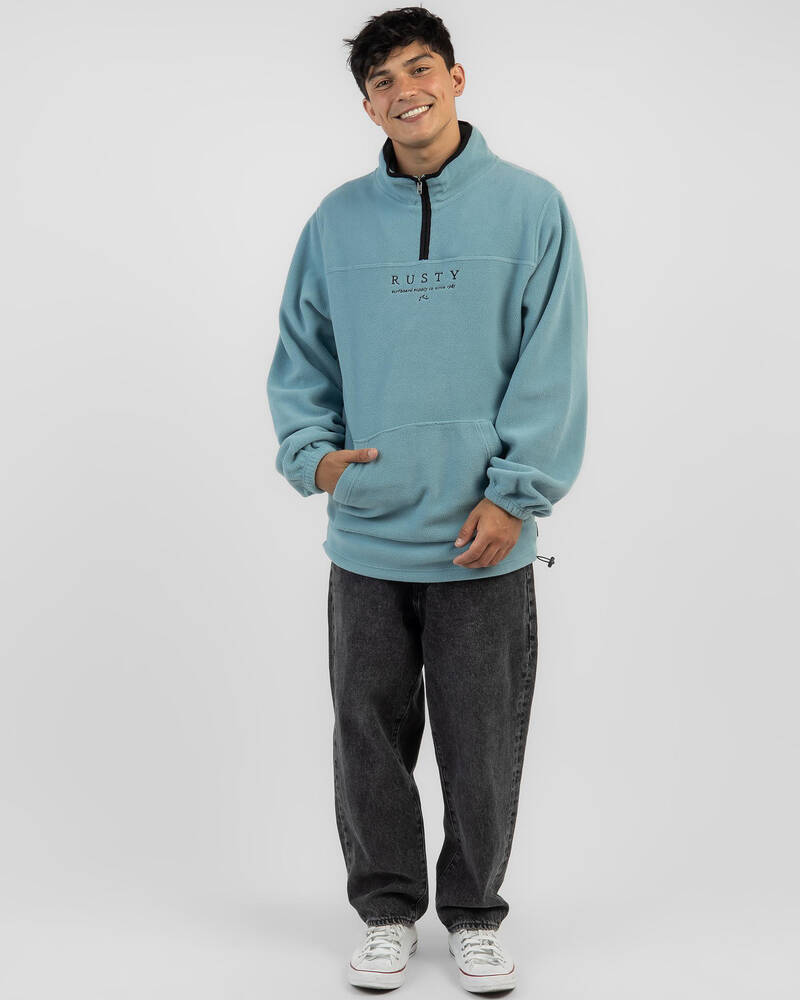 Rusty Big Bang 1/4 Zip Polar Fleece Sweatshirt for Mens