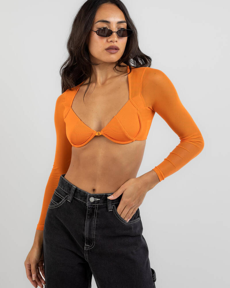 Ava And Ever Immy Long Sleeve Ultra Crop Top for Womens