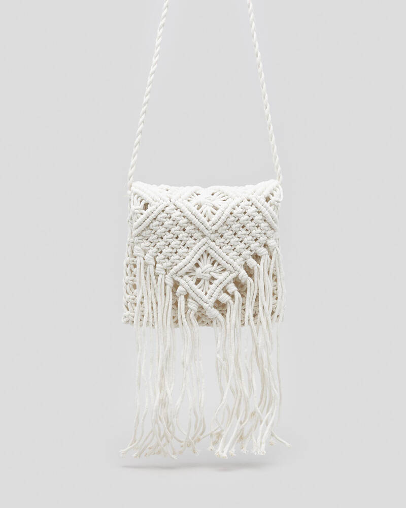 Shop Mooloola Leni Macrame Crossbody Bag In Cream Fast Shipping