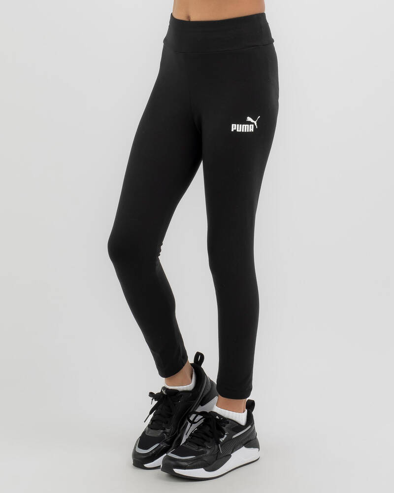 Shop Puma Girls' Power Colorblock Leggings In Puma Black Fast