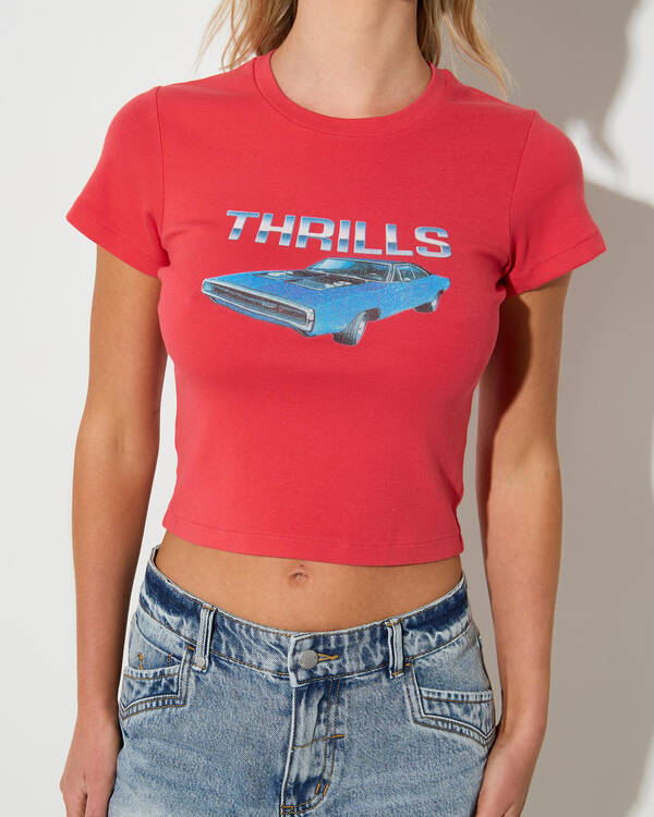Thrills Infinite Horsepower Mini Tee for Womens