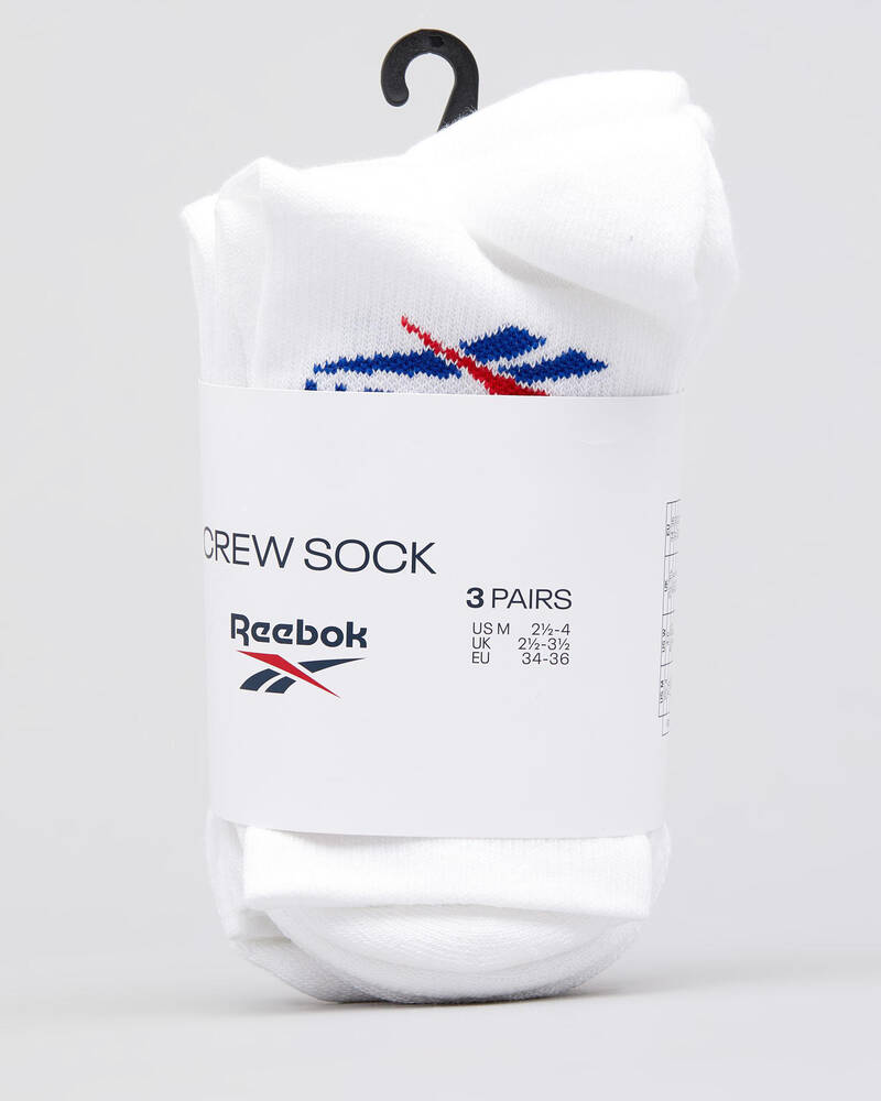 Reebok Junior Boys' Classics Foundation Crew Socks 3 Pack for Mens