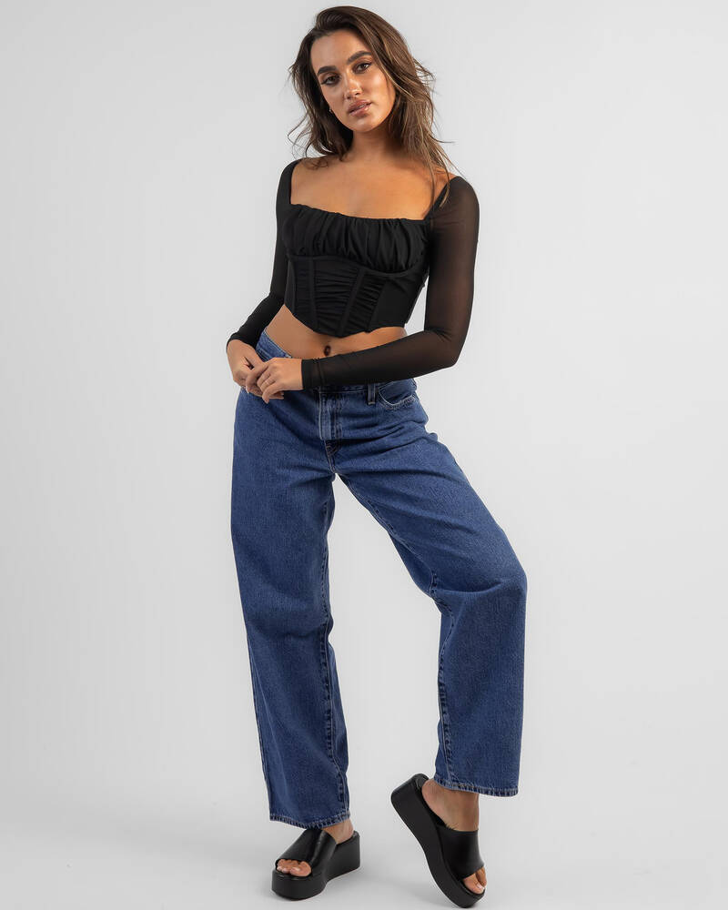 Ava And Ever Be Sweet Long Sleeve Corset Top for Womens