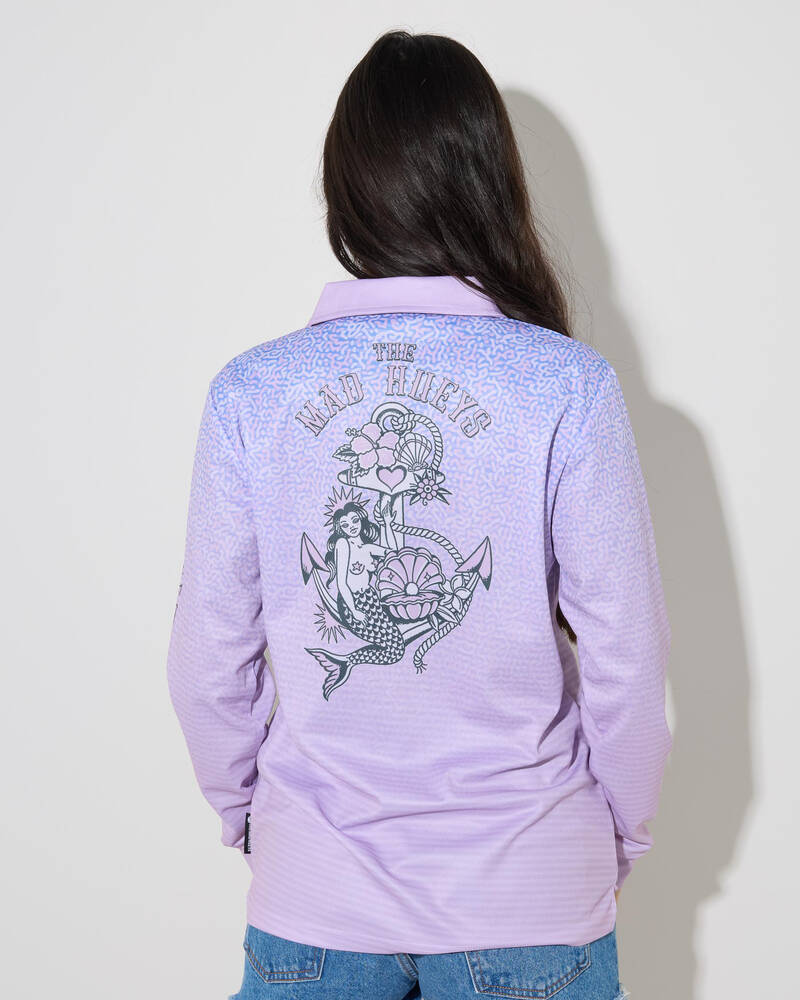 The Mad Hueys Mermaid Anchor Fishing Jersey for Womens