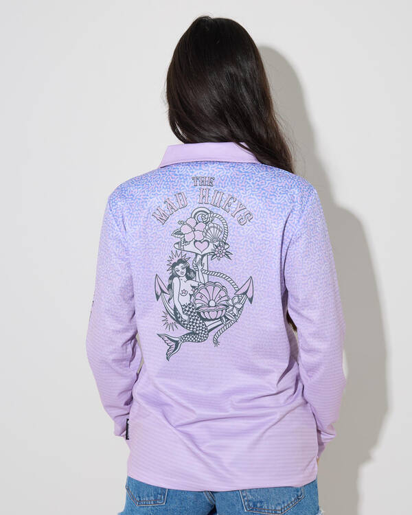 The Mad Hueys Mermaid Anchor Fishing Jersey for Womens