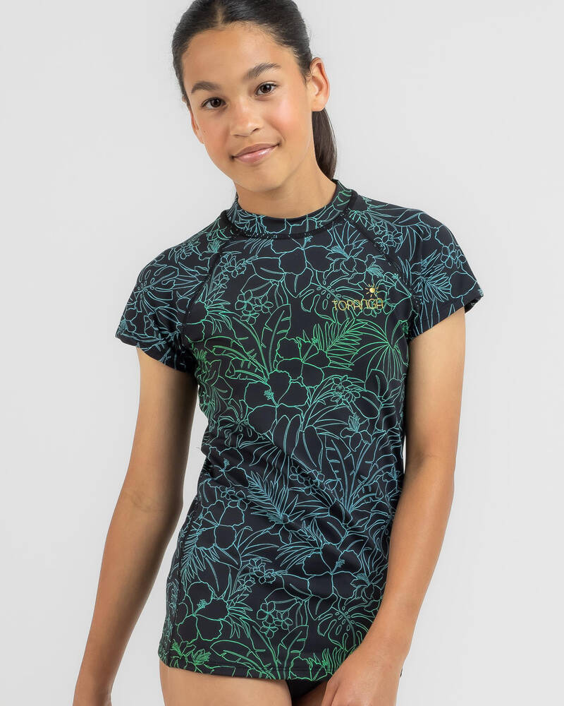 Topanga Girls' Pacific Short Sleeve Rash Vest for Womens