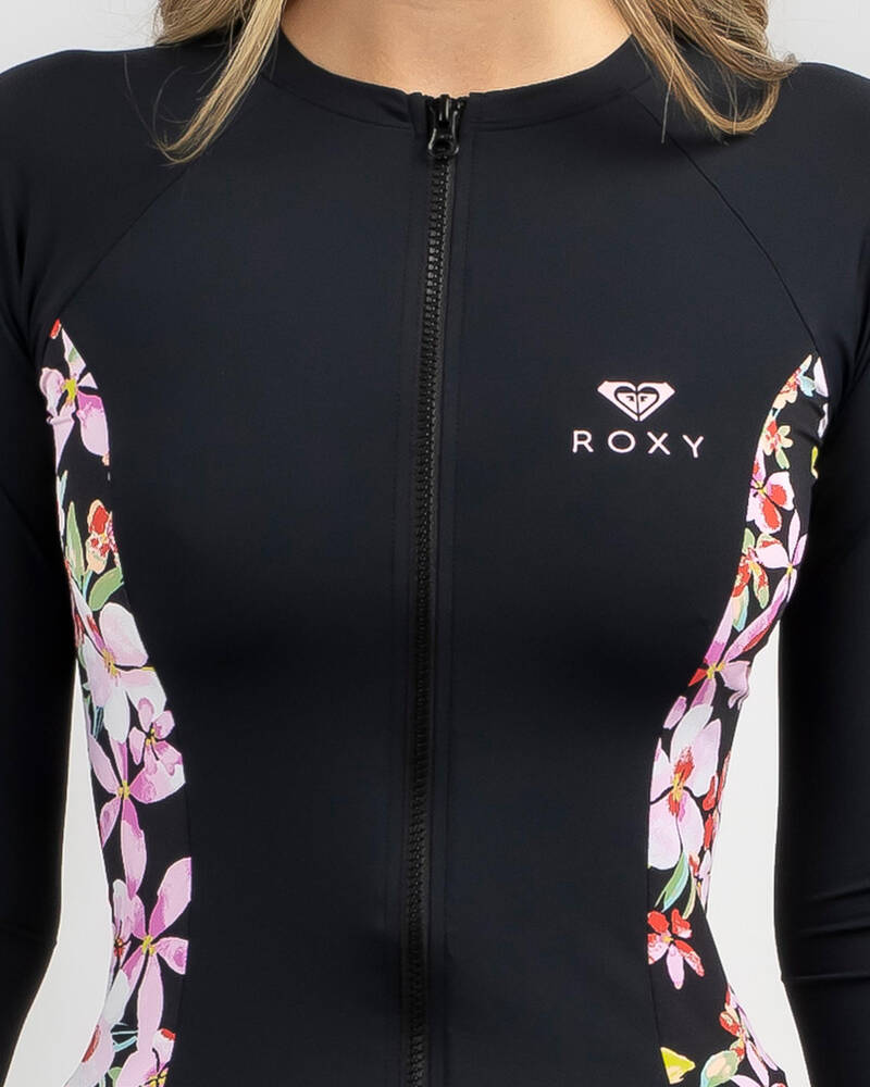 Roxy Full Zip Mix Print Long Sleeve Rash Vest for Womens