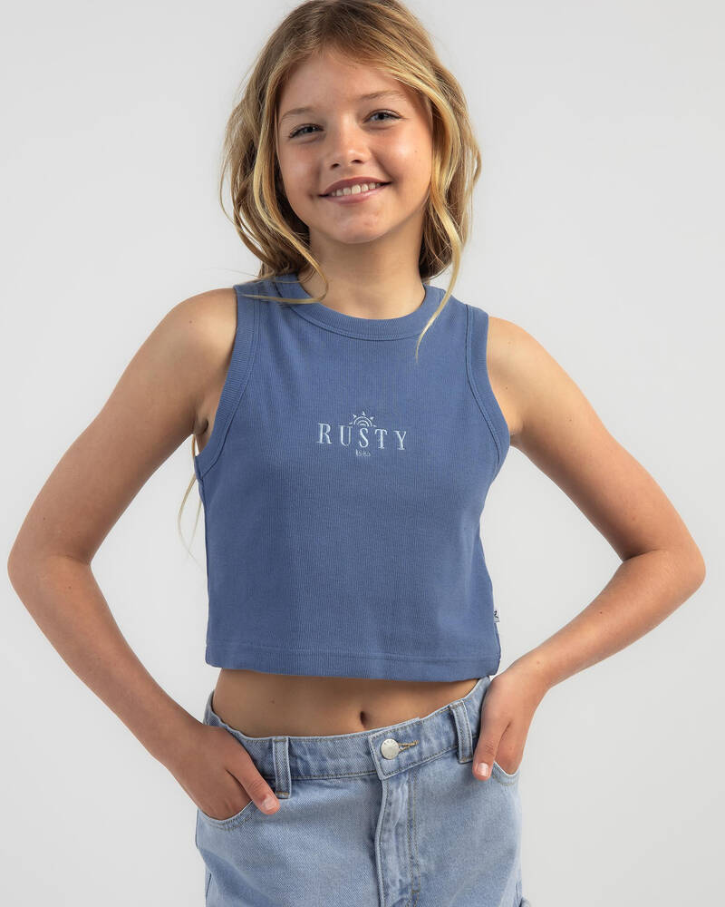 Rusty Girls' Sunrise Racer Tank Top for Womens