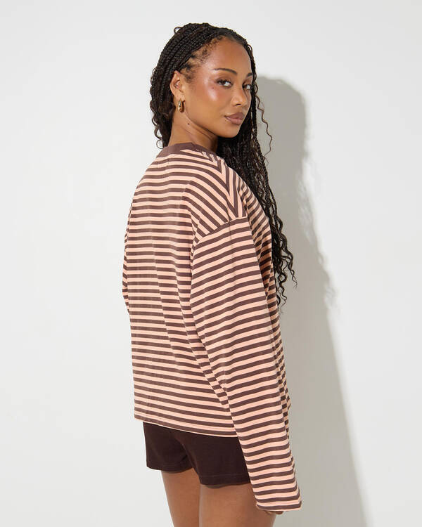 Mooloola Janet Striped Long Sleeve Top for Womens