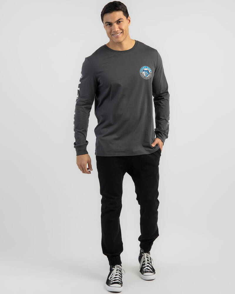Salty Life Hooked Long Sleeve Surf T-Shirt In Charcoal - Fast Shipping ...