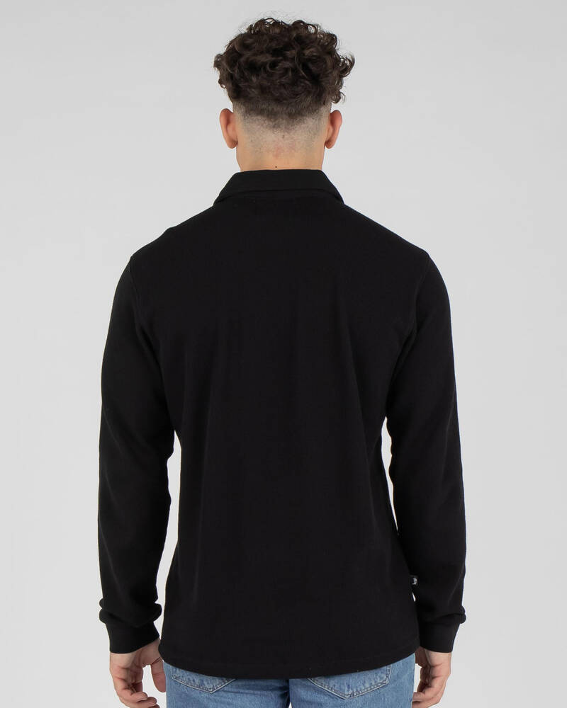 Stussy Workwear Waffle 1/4 Zip Polo Shirt for Mens