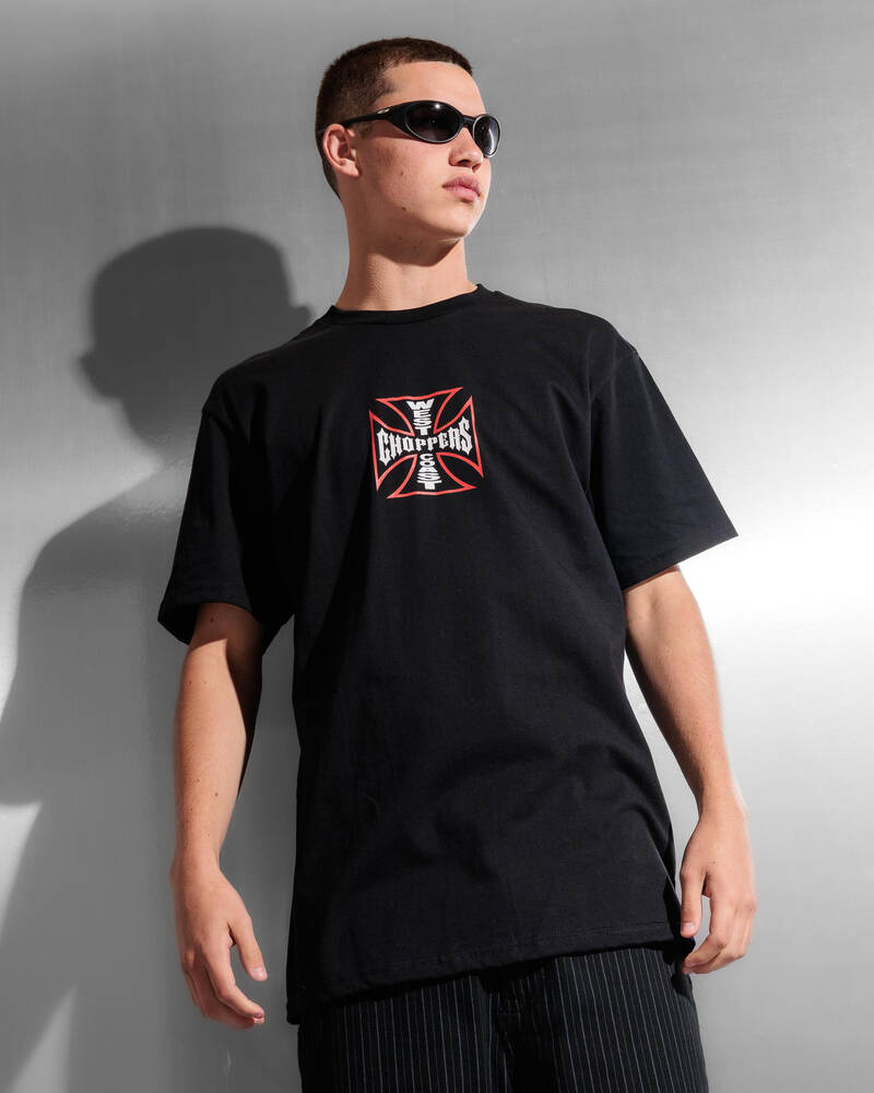 West Coast Choppers Circled Cross T-Shirt for Mens