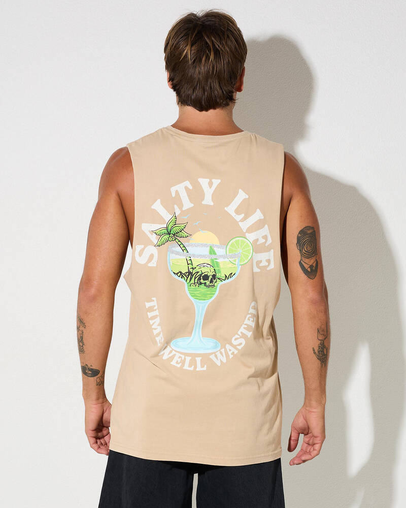 Salty Life Time Well Wasted Muscle Tank for Mens