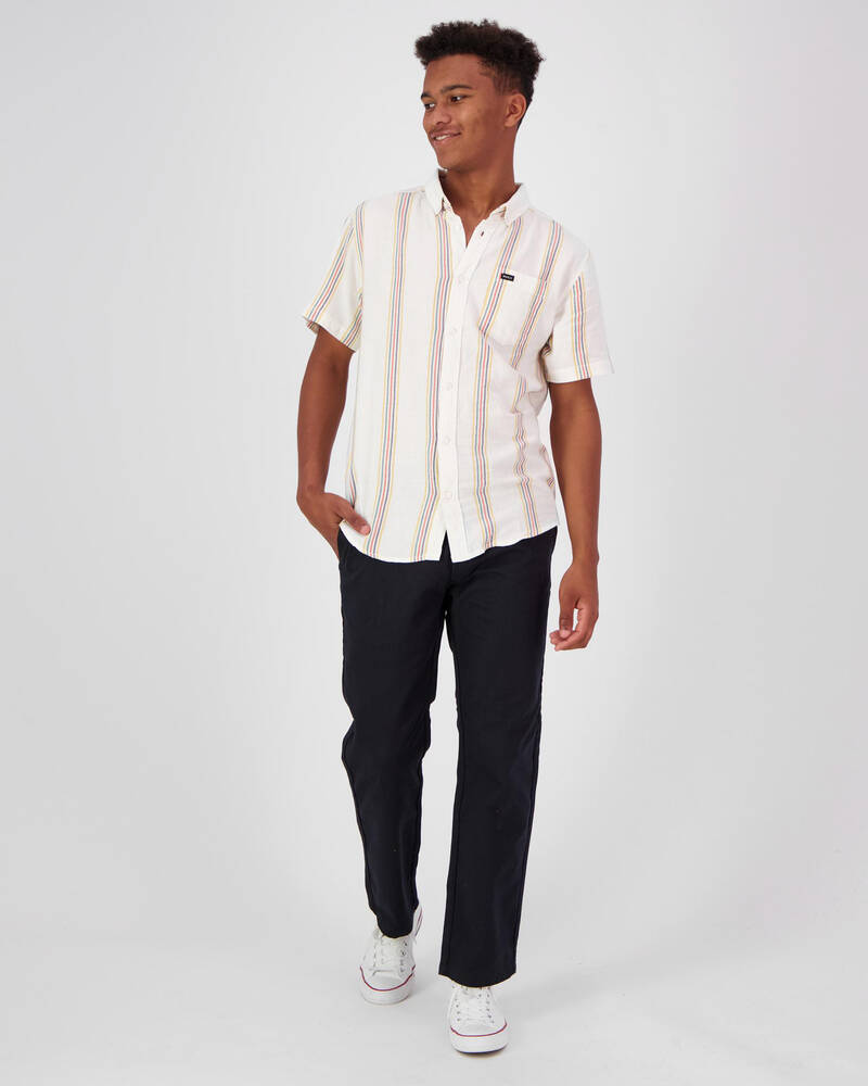 RVCA Split Stripe Short Sleeve Shirt for Mens