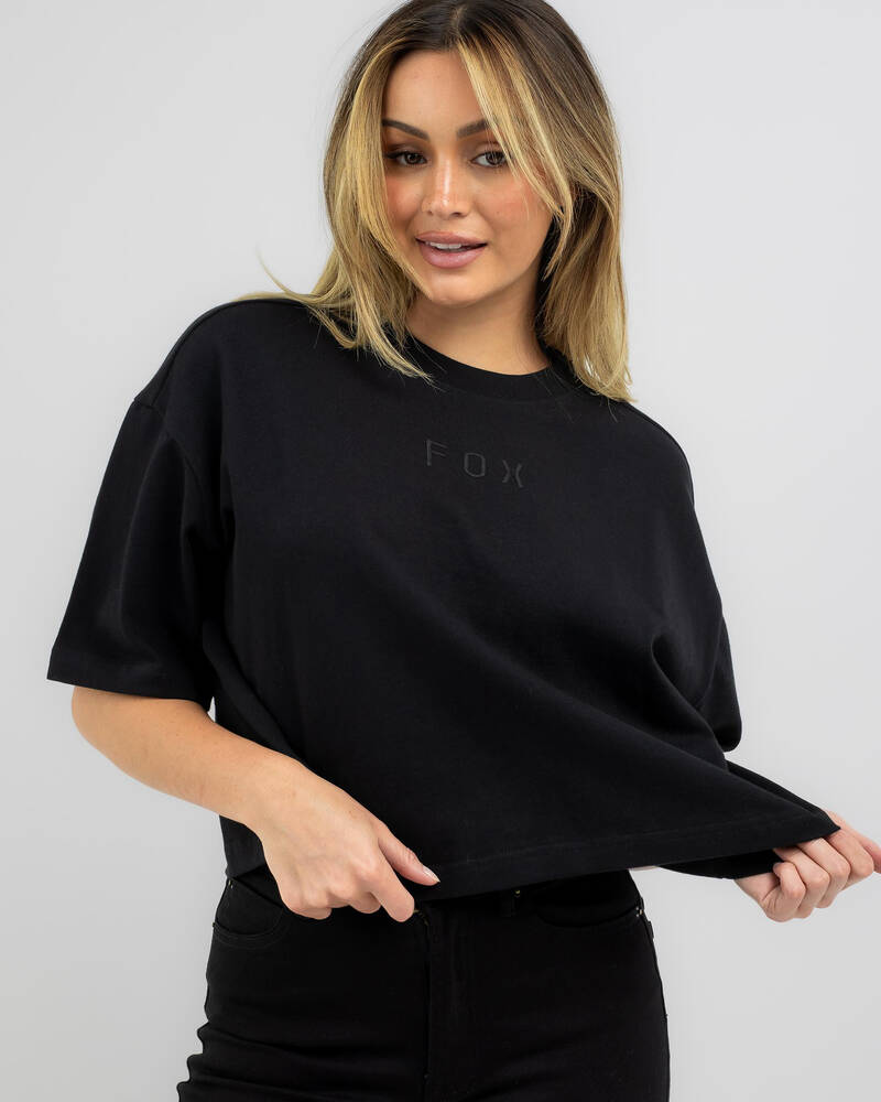 Fox Wordmark OS Crop T-Shirt for Womens