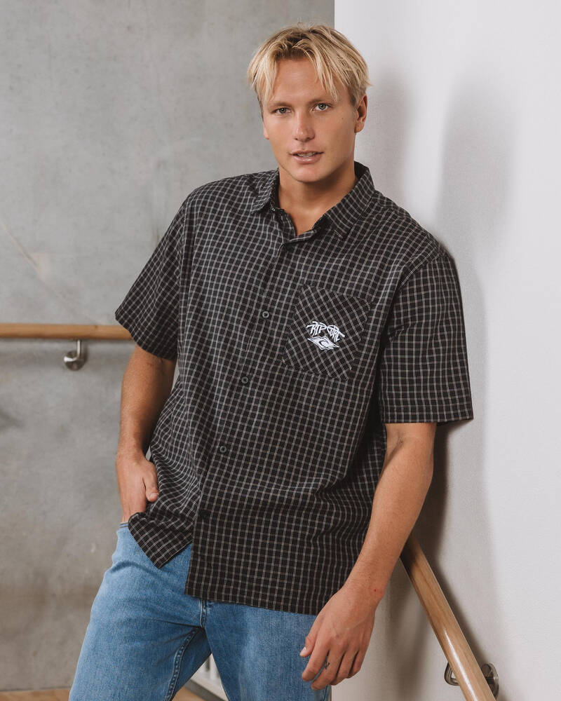 Rip Curl Liquid Trips Check Short Sleeve Shirt for Mens