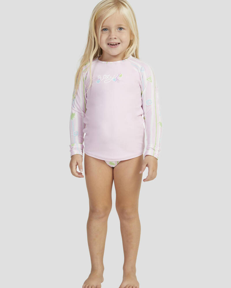 Roxy Toddlers' Pineapple Line Long Sleeve Rash Vest Set for Womens