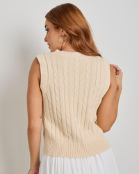 Ava And Ever On Campus Cable Knit Vest for Womens image number null