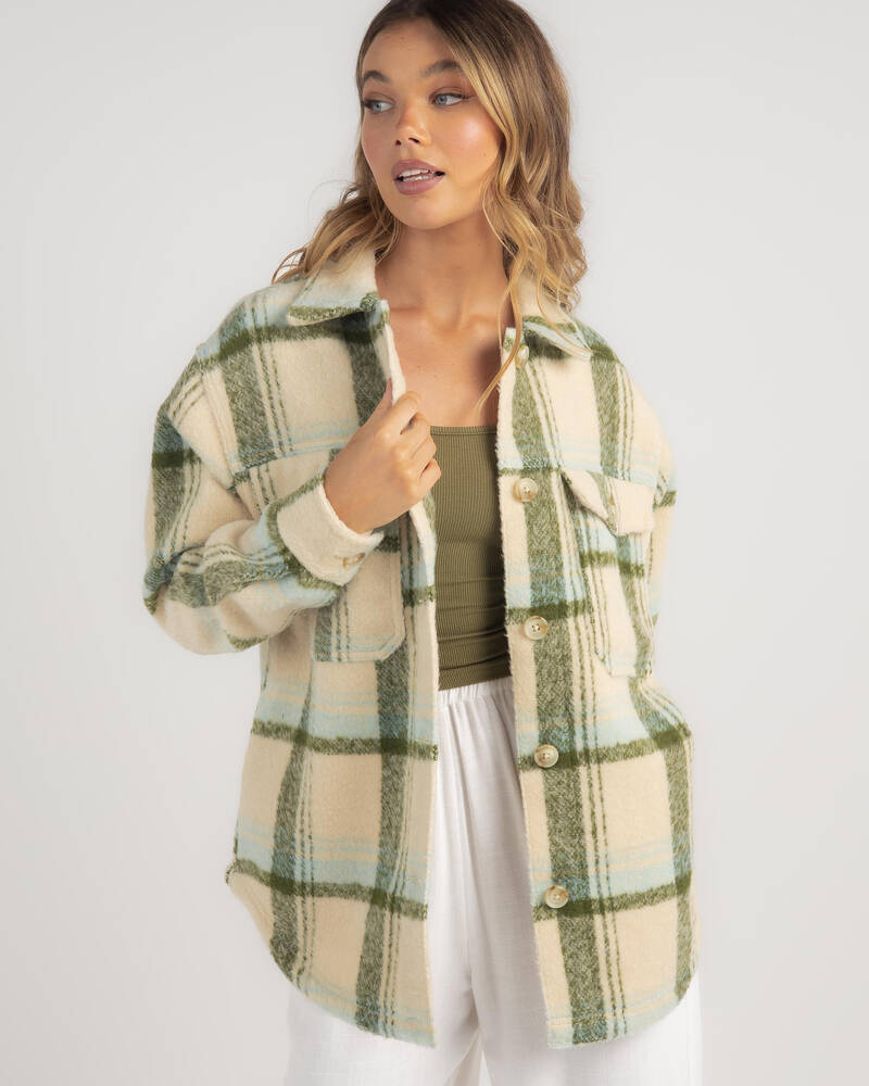 RVCA Valley Plaid Shacket for Womens