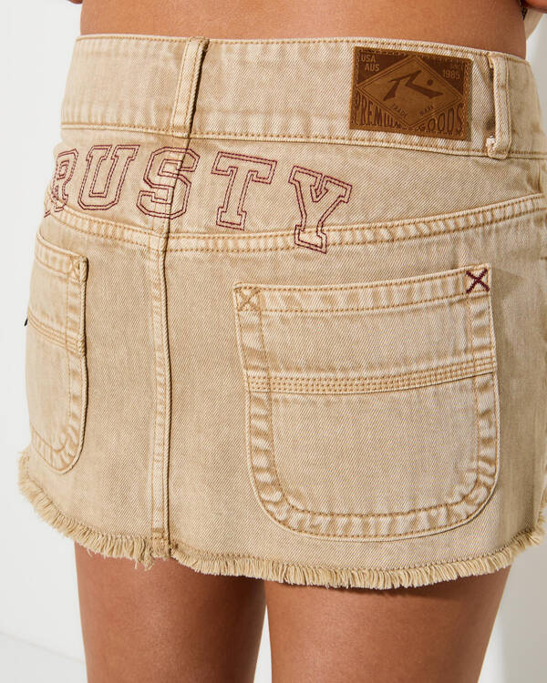 Rusty Roxxy Coffee Micro Mini Skirt for Womens