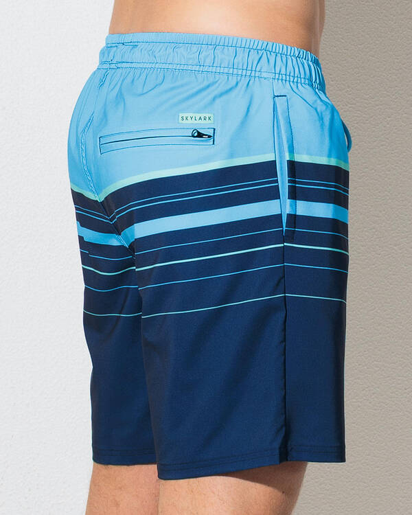 Skylark Bold Horizon Elastic Waist Board Shorts for Mens