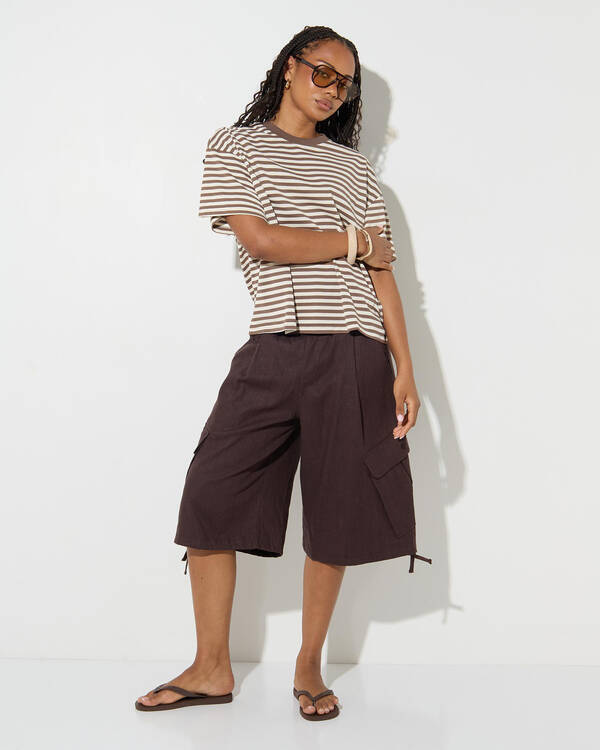 Mooloola Jordie Striped Short Sleeve T-Shirt for Womens