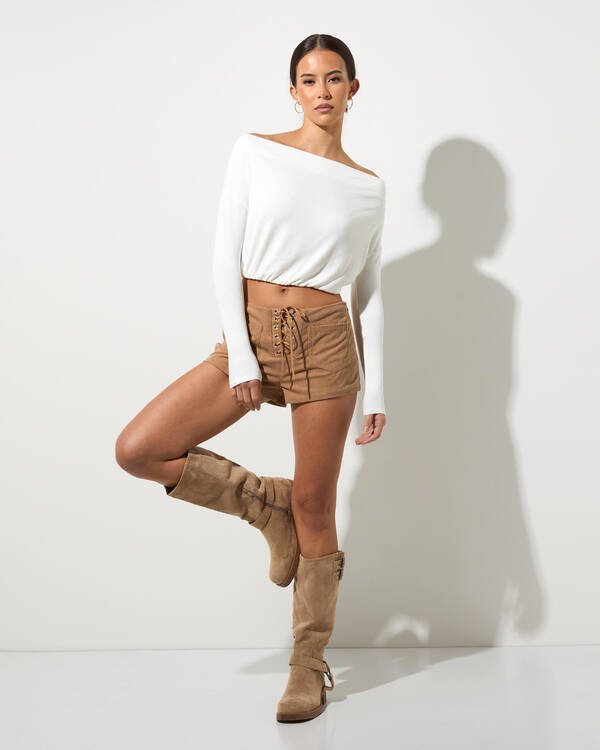 Mooloola Mary Off Shoulder Long Sleeve Top for Womens