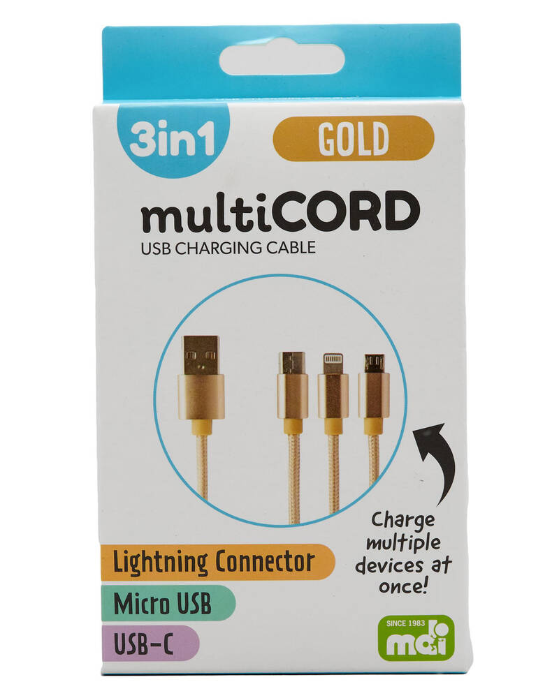 MDI 3-in-1 Usb Charging Cable for Mens