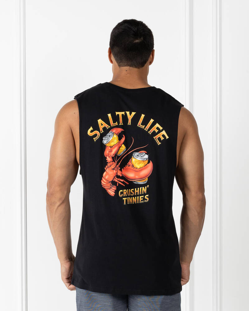 Salty Life Crushin Tinnies Muscle Tank for Mens