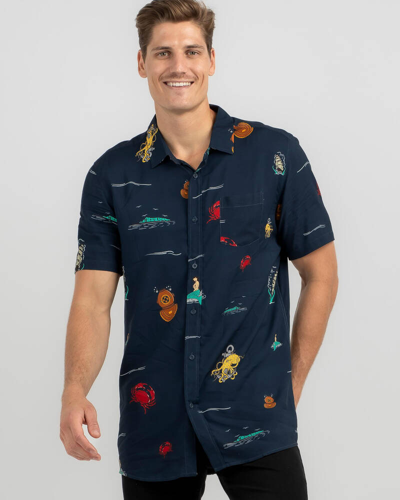 Salty Life Nautical Short Sleeve Shirt for Mens