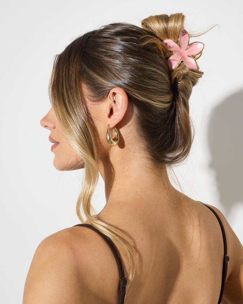 Frangipani Pearl Hair Claw Clip, 04, hi-res
