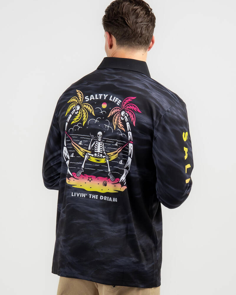 Salty Life Livin The Dream Fishing Shirt for Mens