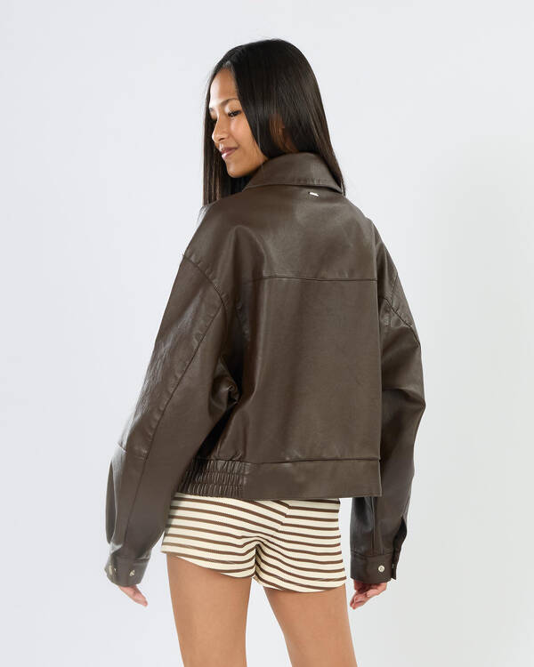 Ava And Ever Girls' Off Duty Faux Leather Jacket for Womens