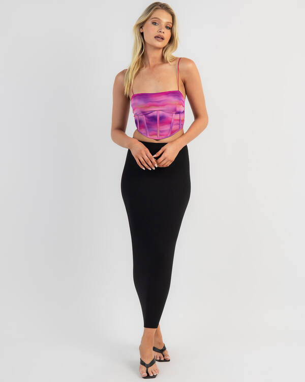 Ava And Ever Malibu Sunset Mesh Corset Top for Womens