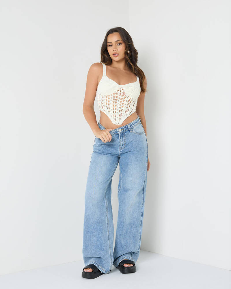 Ava And Ever Celine Crochet Corset Top for Womens
