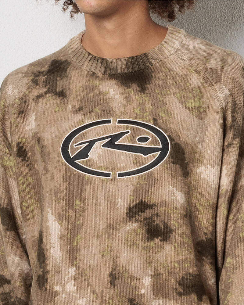 Rusty Camo Ice Printed Crew Jumper for Mens