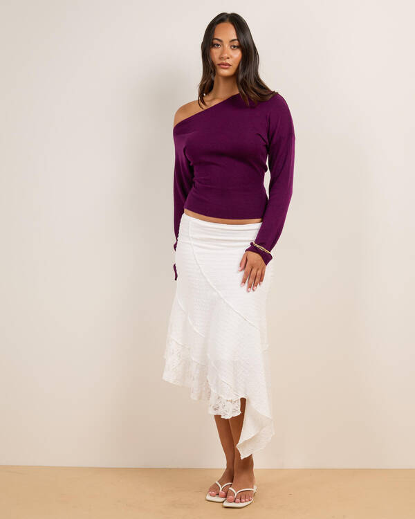 Mooloola Michelle Off Shoulder Knit Top for Womens